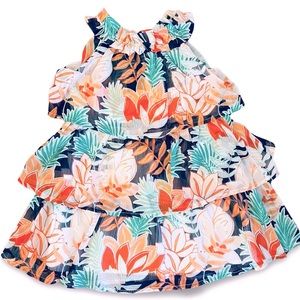 NWT Janie and Jack Floral Tiered sundress - Palm Paradise - Size 4